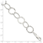Sterling Silver Fancy Hammered Bracelet