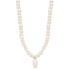 Sterling Silver FW Cultured Pearl Drop 18in Necklace