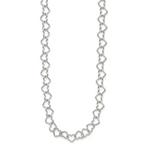 Sterling Silver 18inch Polished Fancy Heart Link Necklace