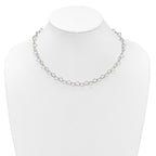 Sterling Silver 18inch Polished Fancy Heart Link Necklace