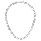 Sterling Silver 18inch Polished Fancy Heart Link Necklace