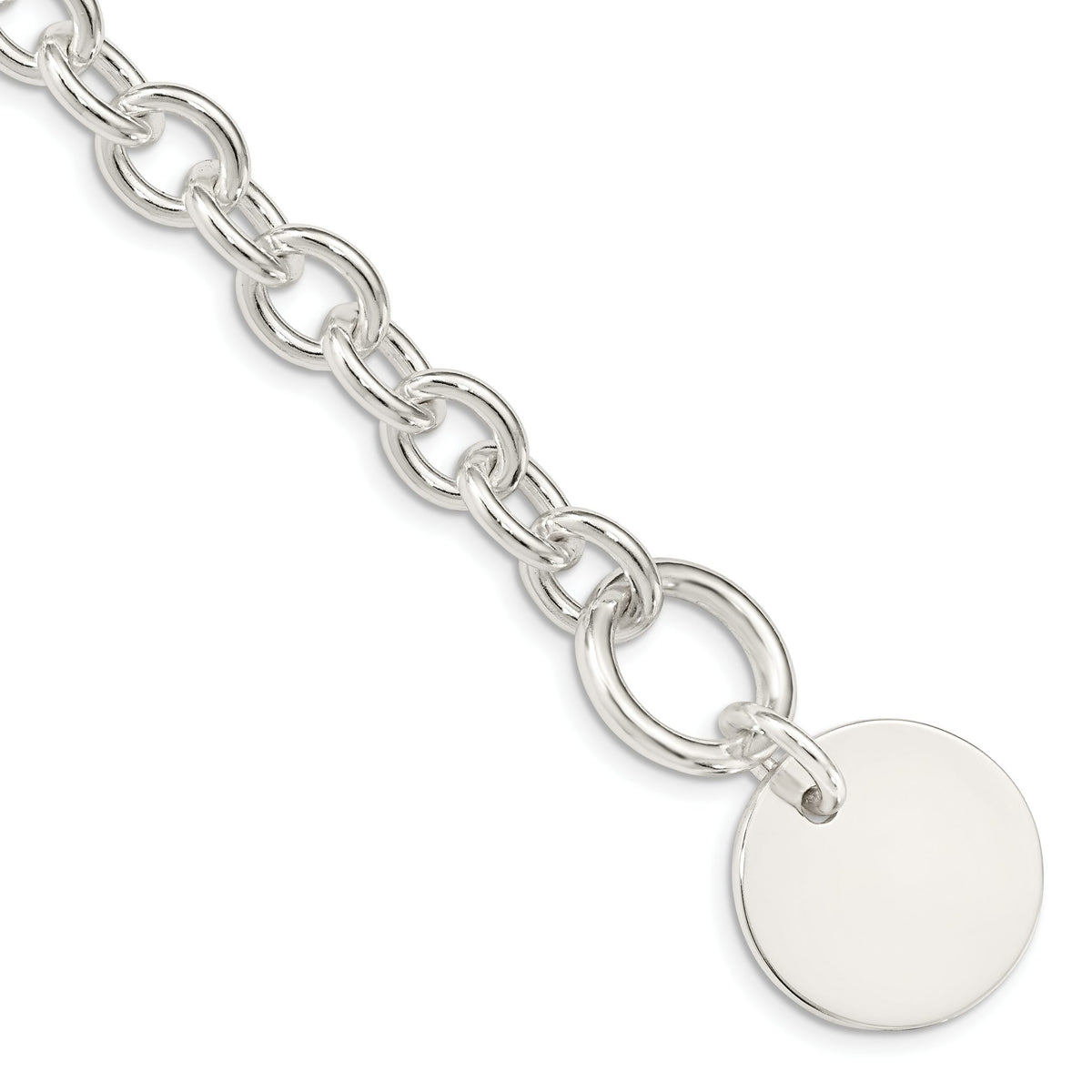 Rolo Toggle Link Bracelet in Sterling Silver, Engravable, 7.5 Inch - Sophia Jewelers Main image