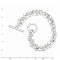 Sterling Silver 8.5inch Polished Fancy Circular Link Bracelet