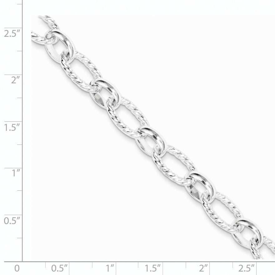 Sterling Silver 7.5inch Polished Fancy Link Bracelet