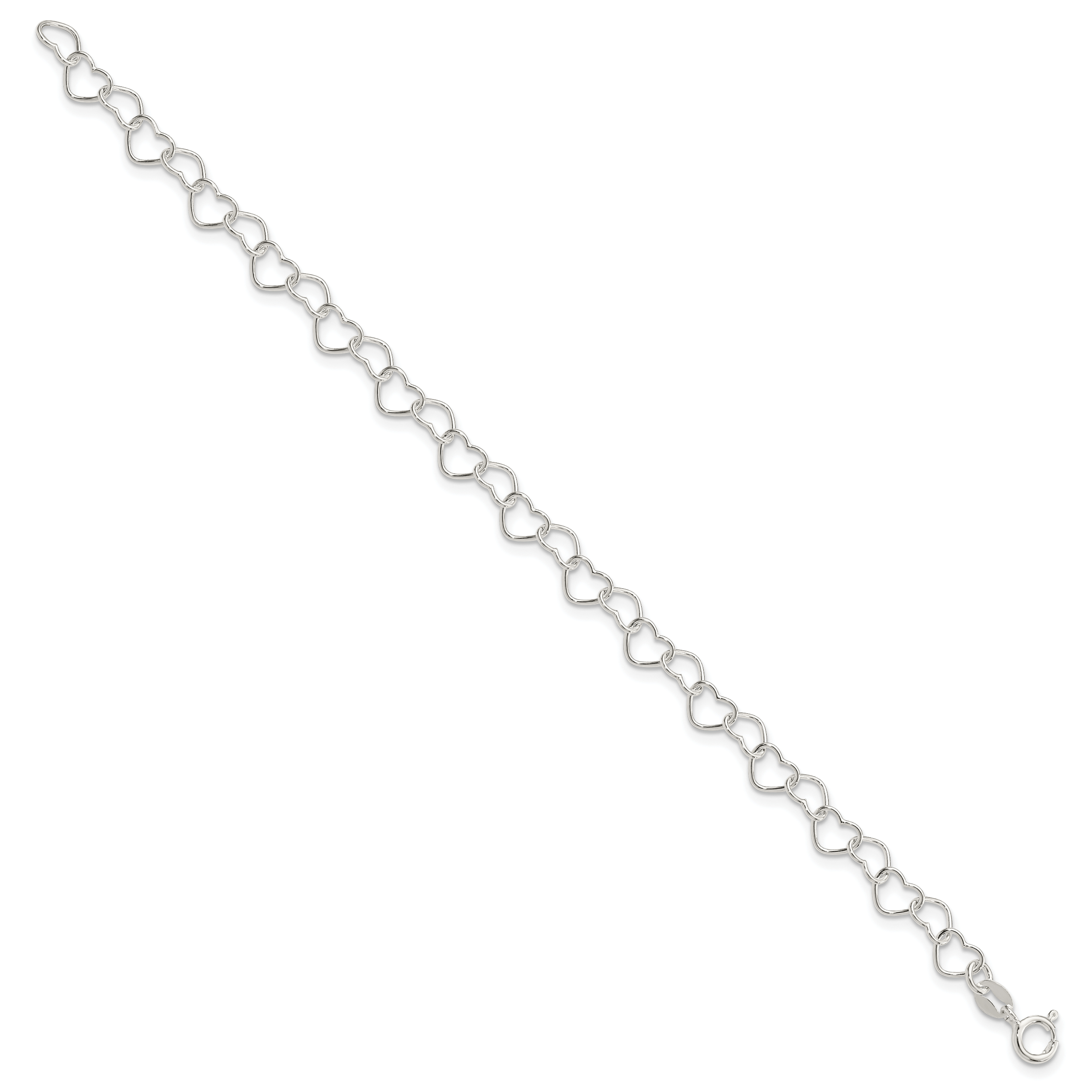 Polished Heart Link Bracelet in Sterling Silver Secondary image