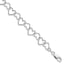 Sterling Silver Rhodium-plated 8inch Polished Fancy Large Heart Link Bracel