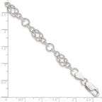 Sterling Silver 7.5inch Polished Fancy Knot-Link Bracelet