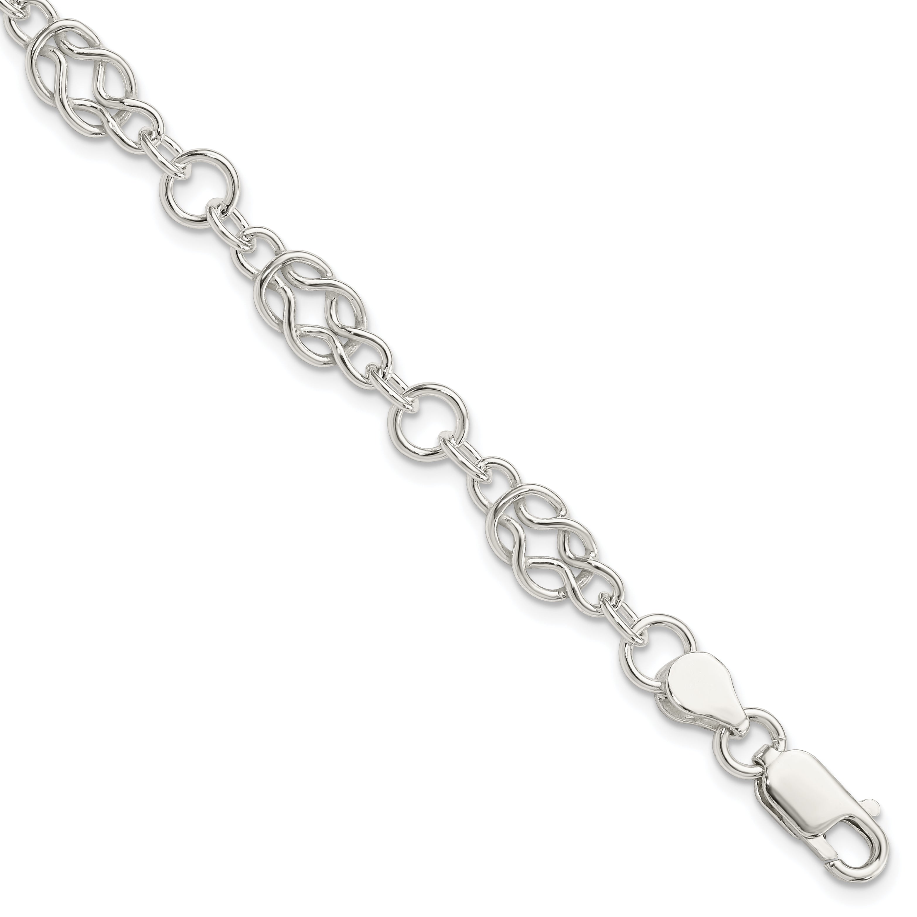 Sterling Silver 7.5inch Polished Fancy Knot-Link Bracelet Main image