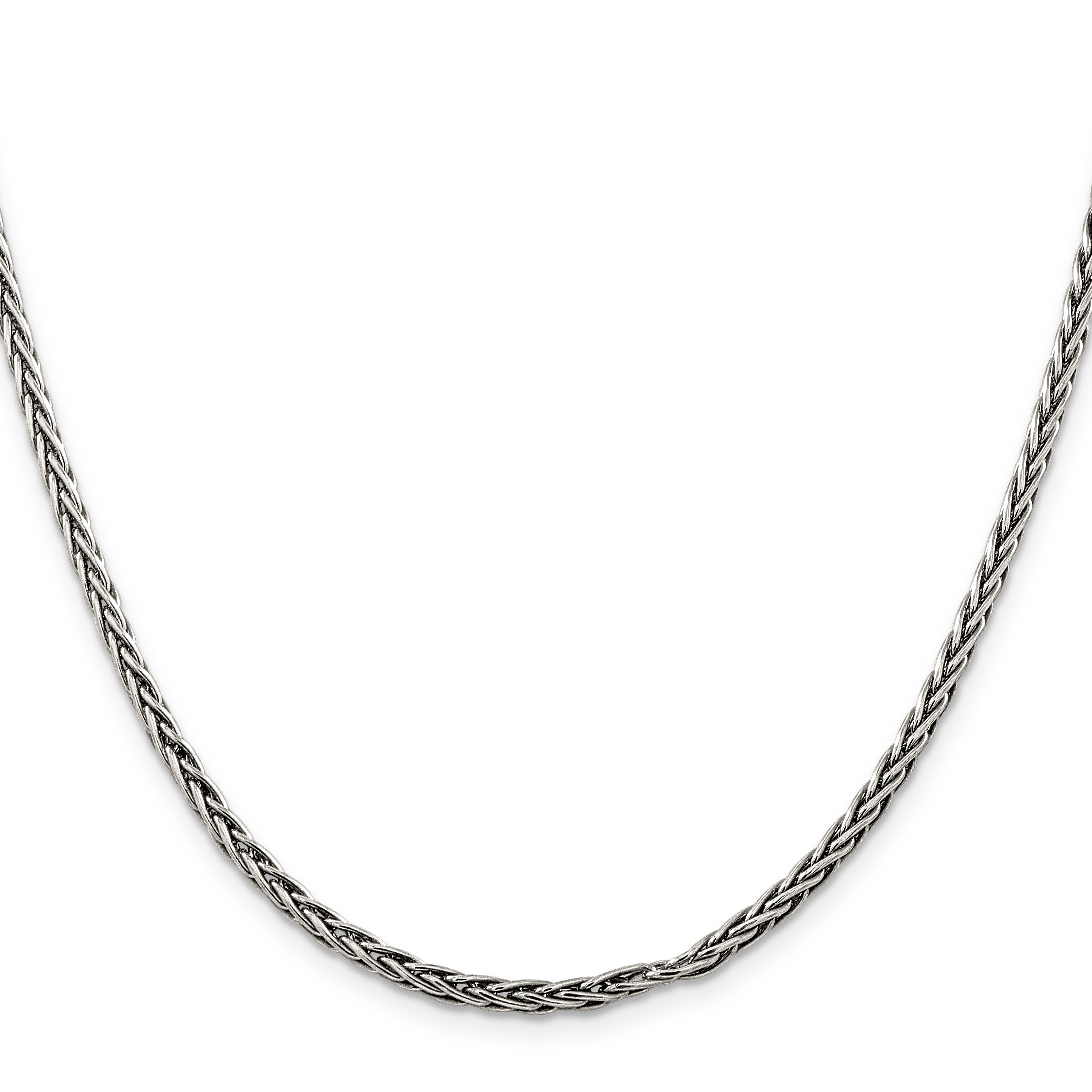 Sterling Silver Antiqued 3.25mm Solid Square Spiga Chain Secondary image