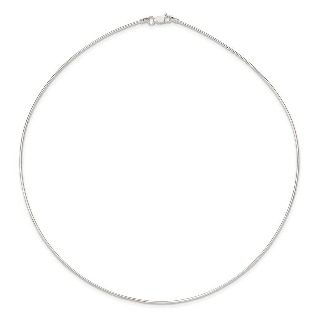 Sterling Silver Solid Polished 1.4mm Neck Wire Necklace