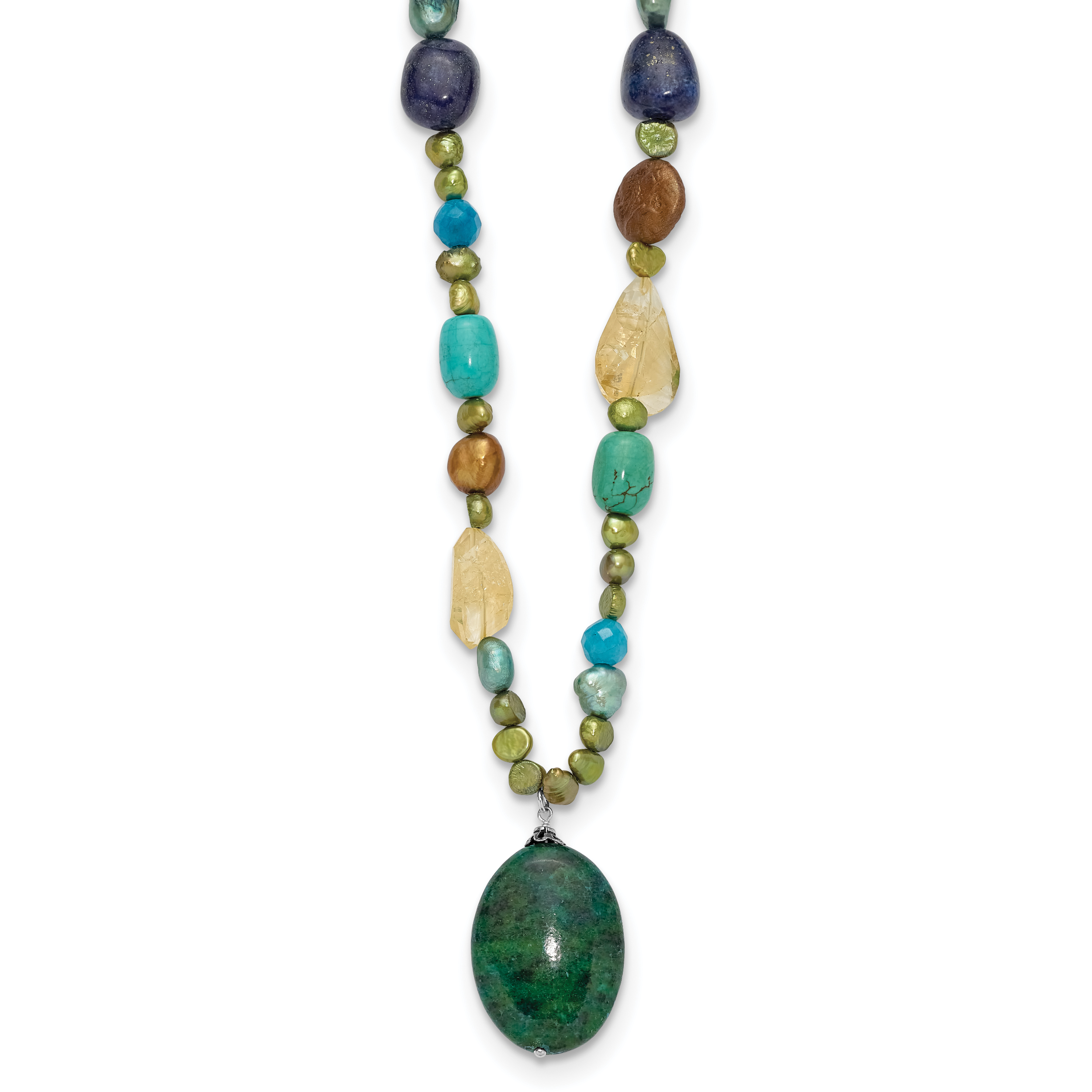 Sterling Silver Citrine/Lapis/Agate/Howlite/Jade/Chrysocolla/Necklace Main image