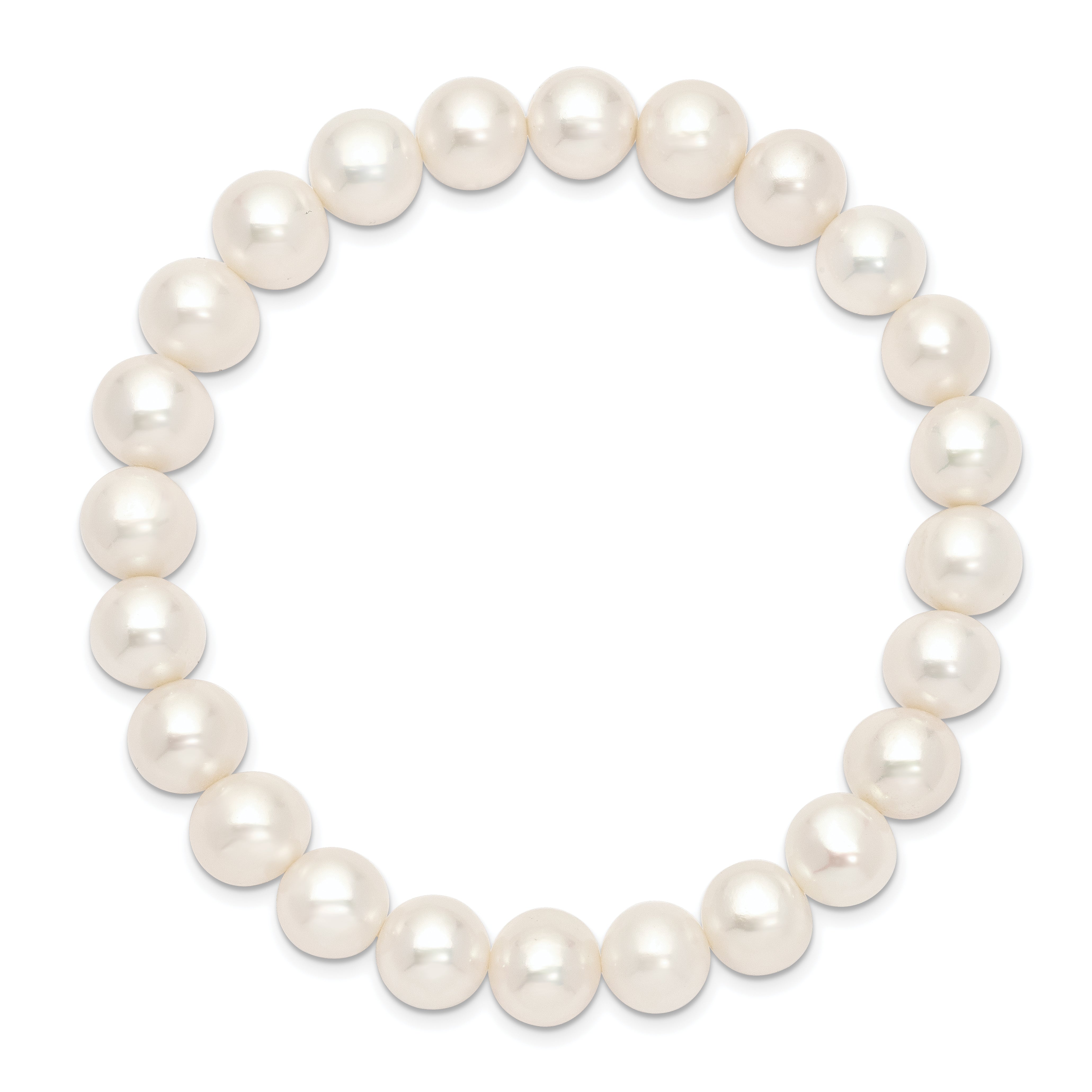 8-9mm White Near-round Freshwater Cultured Pearl Stretch Bracelet Secondary image