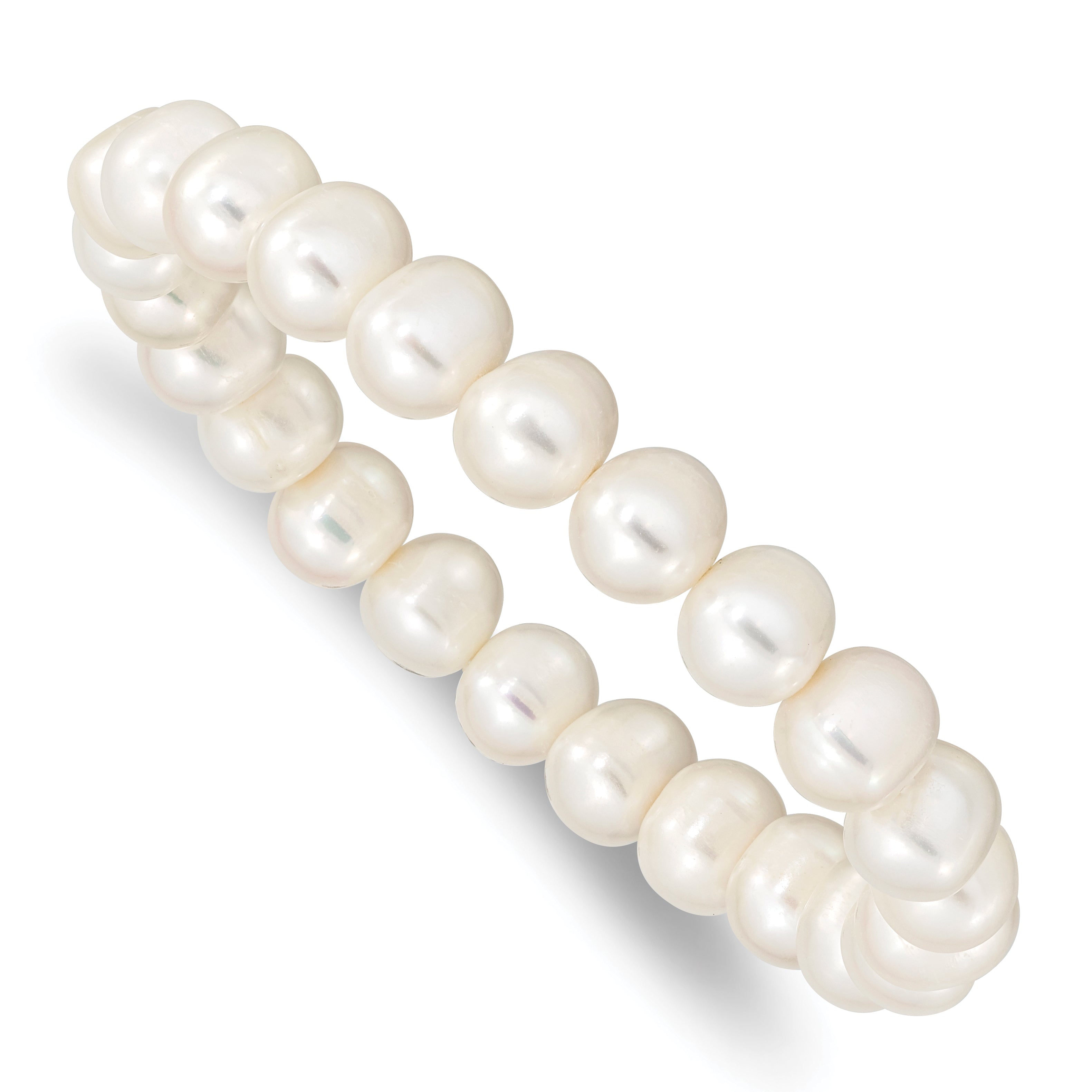 8-9mm White Near-round Freshwater Cultured Pearl Stretch Bracelet Main image