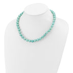 10-10.5mm Smooth Beaded Amazonite Necklace With Sterling S.RH Clasp