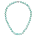 10-10.5mm Smooth Beaded Amazonite Necklace With Sterling S.RH Clasp