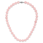 10-10.5mm Smooth Beaded Rose Quartz Necklace With Sterling S.RH Clasp