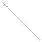 Sterling Silver and FW Cultured Pearl Rosary 7.5 inch Bracelet