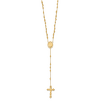 Sterling Silver Flash Gold-plated Polished Rosary Necklace