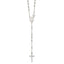 Sterling Silver Polished Bead Rosary 21 inch Necklace