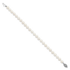 Women's Sterling Silver Rhodium-Plated 6-7mm Freshwater Cultured Pearl Bracelet