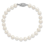 Women's Sterling Silver Rhodium-Plated 6-7mm Freshwater Cultured Pearl Bracelet