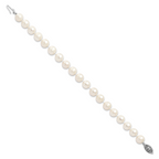 Women's Sterling Silver Rhodium-Plated 8-9mm Freshwater Cultured Pearl Bracelet
