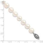 Women's Sterling Silver Rhodium-Plated 8-9mm Freshwater Cultured Pearl Bracelet