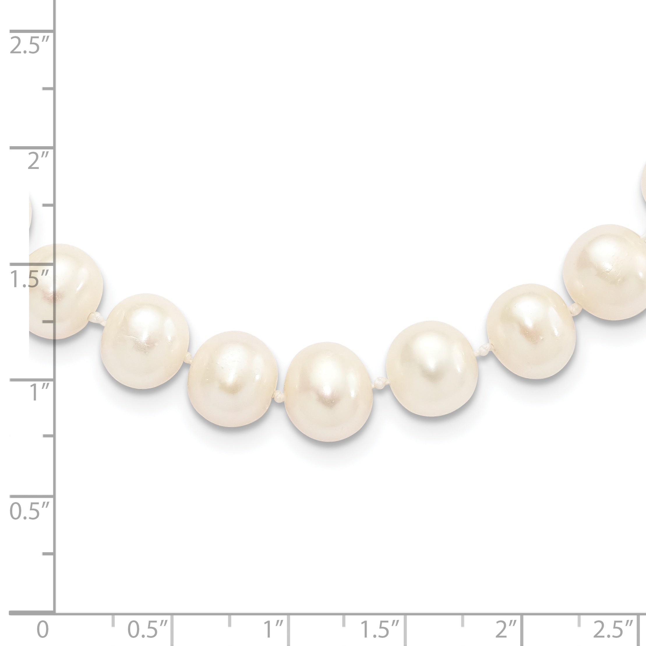 Sterling Silver Rhodium-plated 9-10mm White Near-Round Freshwater Cultured Pearl 24 inch Necklace