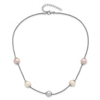 Sterling Silver 9-11mm Multi-color Freshwater Cultured Pearl With  2in ext. Necklace