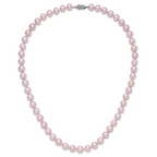 Sterling Silver Rhodium-plated 9-10mm Purple Near-Round Freshwater Cultured Pearl 20 inch Necklace