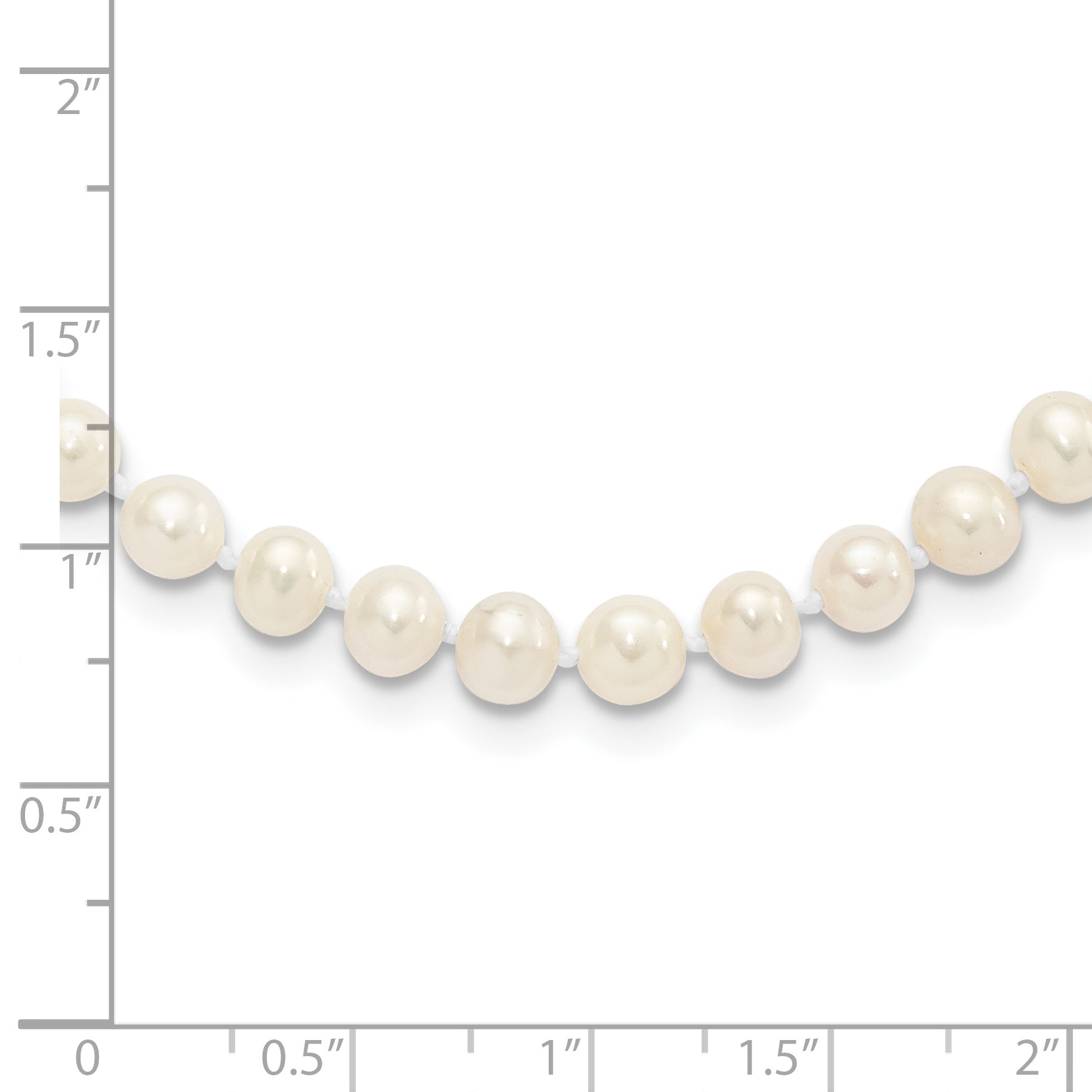 Sterling Silver Rhodium-plated 5-6mm White Near-Round Freshwater Cultured Pearl 16 inch Necklace Secondary image