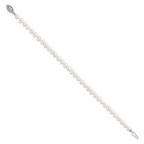 Women's Sterling Silver Rhodium-Plated 5-6mm Freshwater Cultured Pearl Bracelet
