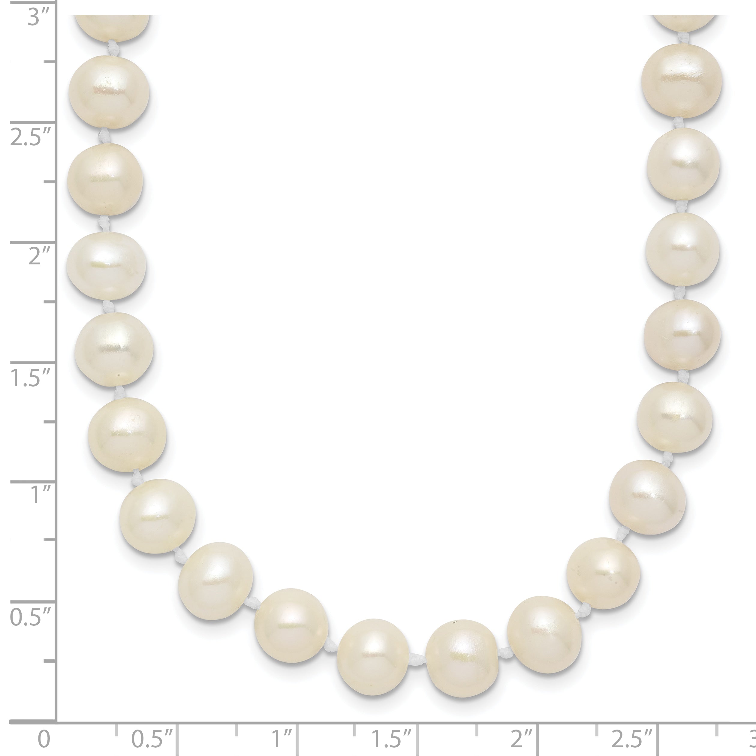 Sterling Silver Rhodium-plated 7-8mm White Near-Round Freshwater Cultured Pearl 28 inch Necklace