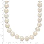 Sterling Silver Rhodium-plated 7-8mm White Near-Round Freshwater Cultured Pearl 28 inch Necklace