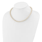 Sterling Silver Rhodium-plated 7-8mm White Near-Round Freshwater Cultured Pearl 16 inch Necklace