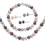 Sterling Silver RH 6-7mm Bla/Pi/G FWC Pearl Neck 7.25 Brac&3pc Earring Set