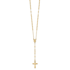 Sterling Silver Flash Gold-plated Polished Crucifix Rosary 18 inch Necklace