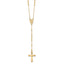 Sterling Silver Flash Gold-plated Polished Crucifix Rosary 18 inch Necklace