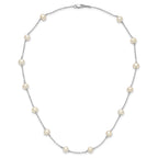 Sterling Silver White Freshwater Cultured Pearl Necklace 6-7mm