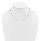 Sterling Silver Rhodium-plated 5-6mm White Near-Round Freshwater Cultured Pearl 8-Station 16 inch Necklace