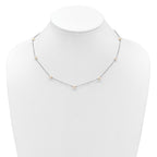 Sterling Silver Rhodium-plated 4-5mm White Near Round Freshwater Cultured Pearl 9-station 20 inch  Necklace