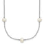 Sterling Silver Rhodium-plated 4-5mm White Near Round Freshwater Cultured Pearl 9-station 20 inch  Necklace