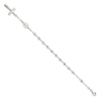 Sterling Silver Polished Beaded Rosary 7.5 inch Bracelet