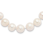 Sterling Silver Rhodium-plated 11-12mm White Near-Round Freshwater Cultured Pearl 24 inch Necklace