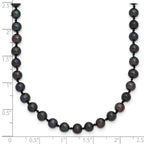 Sterling Silver Rhodium-plated 4-5mm Black Near-Round Freshwater Cultured Pearl Necklace
