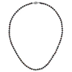 Sterling Silver Black Freshwater Cultured Pearl Necklace 4-5mm