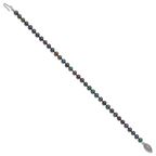 Sterling Silver Rhodium-plated 4-5mm Black Near-Round Freshwater Cultured Pearl Necklace