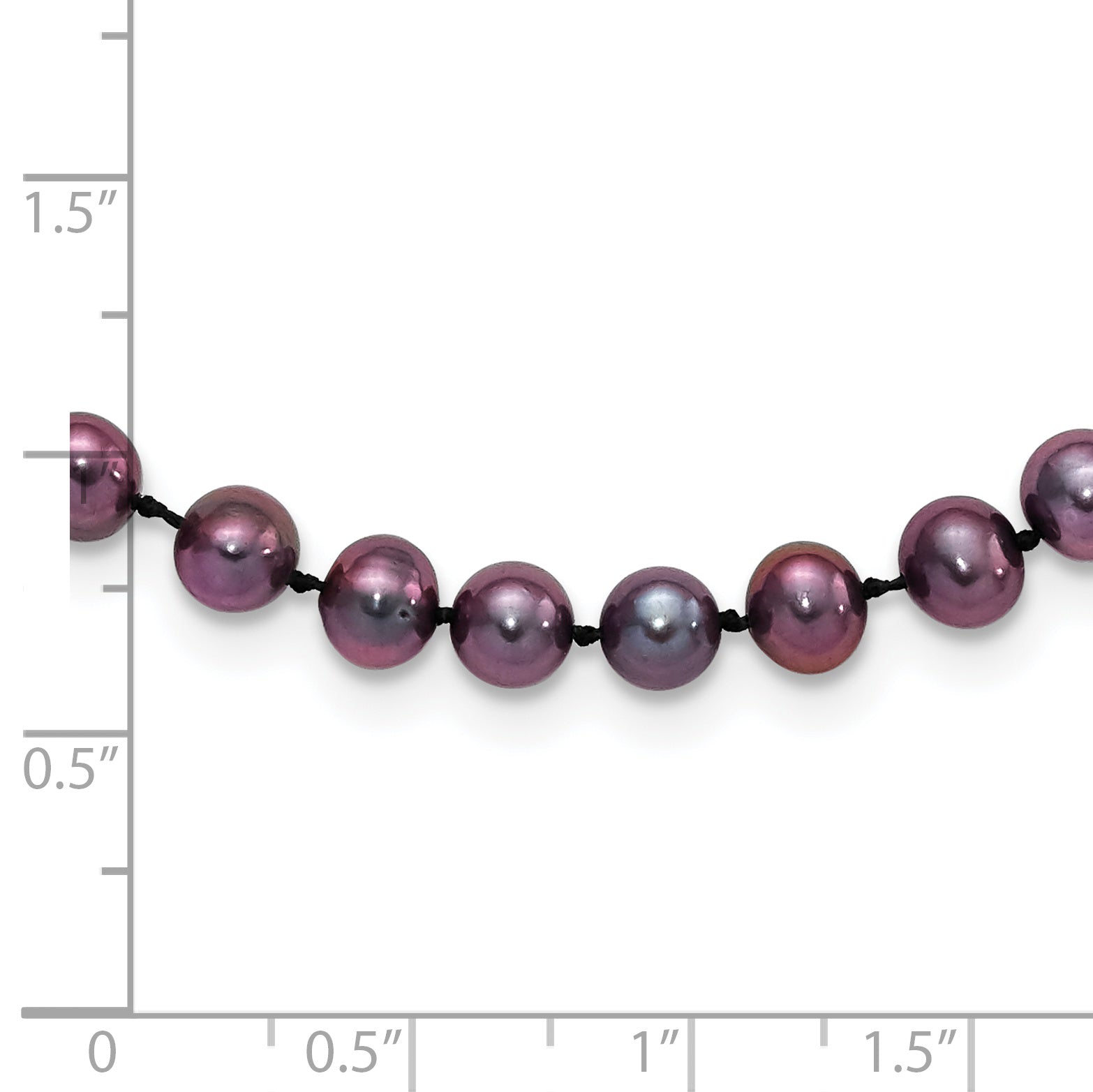Sterling Silver Rhodium-plated 5-6mm Black Near-Round Freshwater Cultured Pearl 16 inch Necklace Secondary image