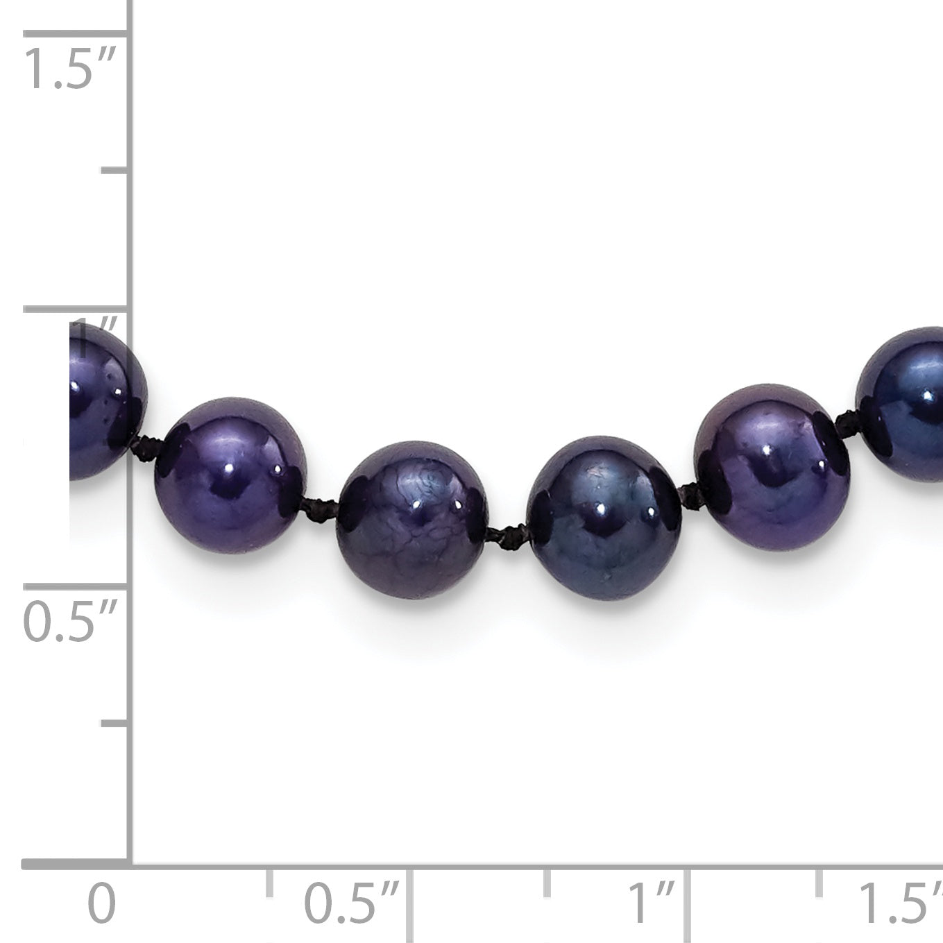 Sterling Silver Rhodium-plated 6-7mm Black Near-Round Freshwater Cultured Pearl 7.25 inch Bracelet