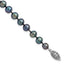 Sterling Silver Rhodium-plated 6-7mm Black Near-Round Freshwater Cultured Pearl 7.25 inch Bracelet